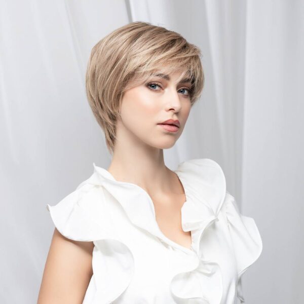 parrucca taglio corto bionda liscia