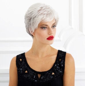 parrucche capelli veri corti bianca